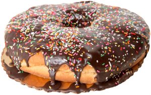 photos Celebration Donut with Chocolate Frosting and Sprinkles